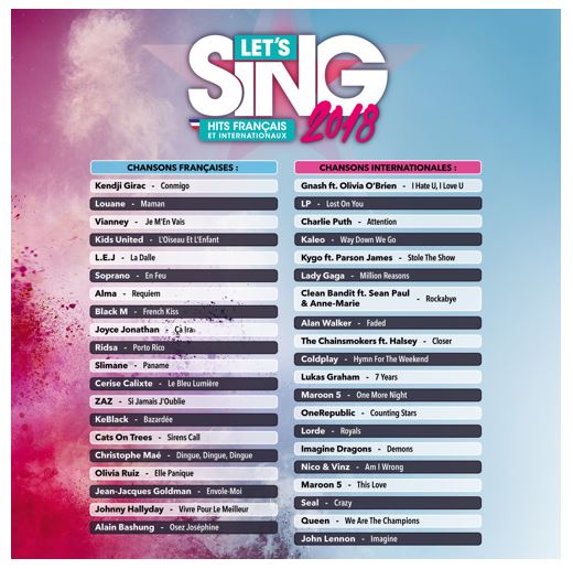 Illustration de l'article sur Let's Sing 2018 : Hits Franais et Internationaux