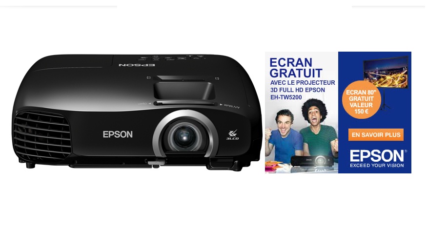 Illustration de l'article sur Epson offre un cran  pour tout achat d'un EH-TW5200